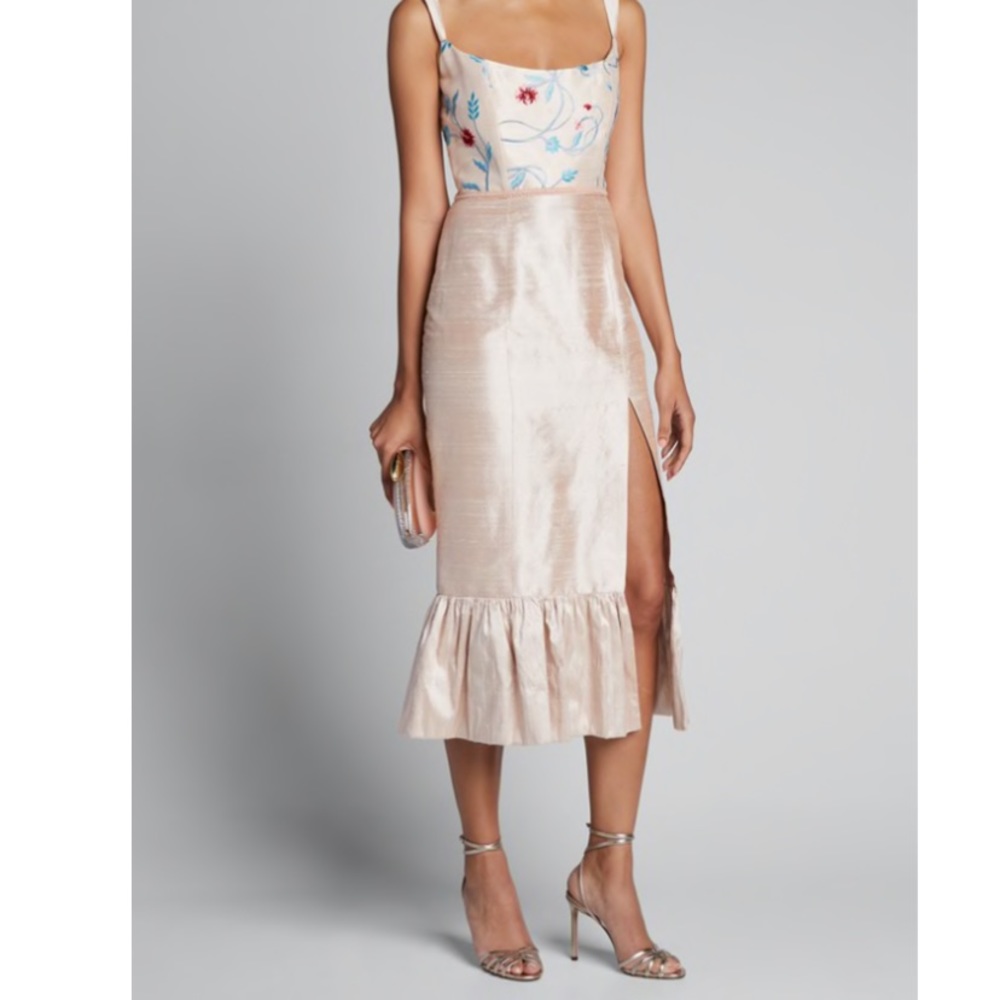 MARKARIAN Floral Embroidered Silk dress